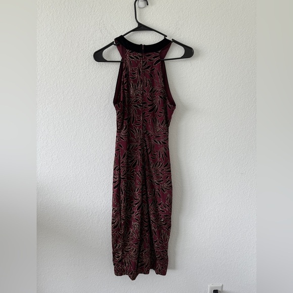 Elegant Black and maroon Patterned Women's Dress - Picture 8 of 11